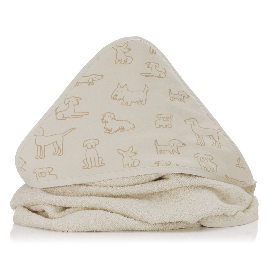 Fillikid Kapuzenbadetuch für Babys aus Baumwoll-Frottier in Beige, B/H: 75 x 75 cm - Bild 1