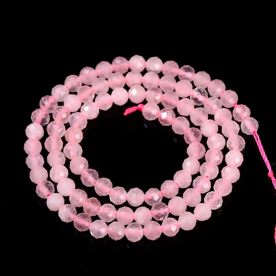 Rosa Quarzperlen, lose Spacer-Samen-Edelsteine, Unisex - Bild 5