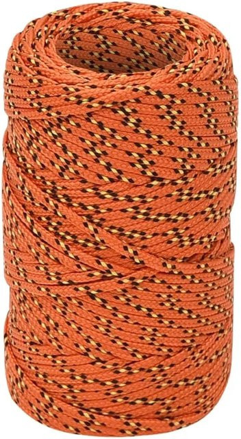 vidaXL Bootsseil aus Polypropylen in Orange, Durchmesser: 2 mm, Länge: 50 m - Bild 1