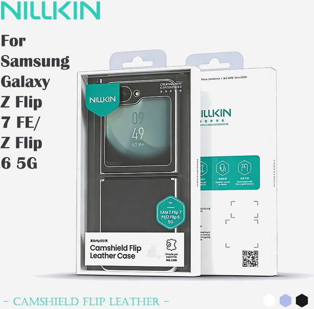 NILLKIN CamShield Flip Schutzhülle für Samsung Z Flip 7 FE und Z Flip 6 mit Metallrahmen-Design in Weiß, Ultra Slim 0,8mm und magnetischem Schutz - Bild 1