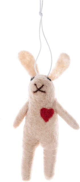 idee. Creativmarkt Hänger Filz-Hase mit Herz in Natur, Höhe: 12 cm - Bild 1