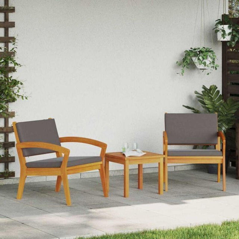 Bistrogarnitur aus Massivholz Akazie in Braun von Vidaxl, B/T/H: 45 x 45 x 38 cm - Bild 1
