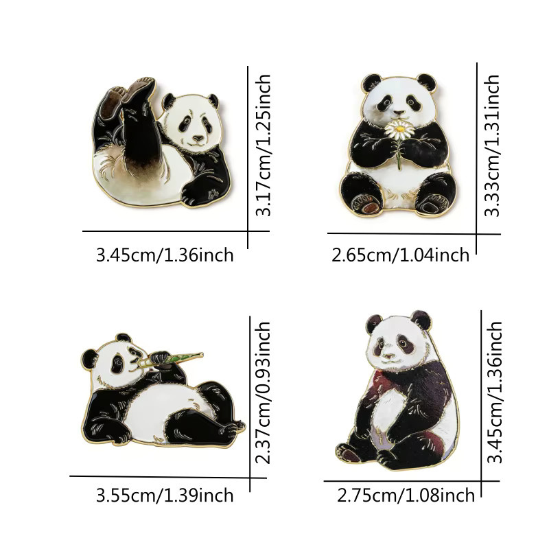 Reliatonny Brosche, Panda, Emaille, Unisex - Bild 4