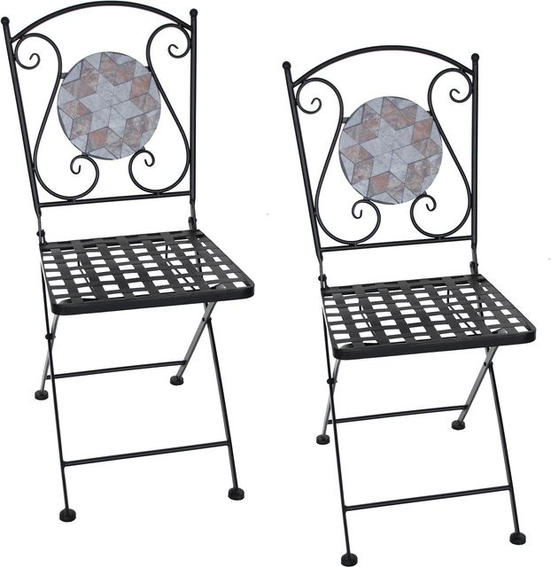 HTI-Living Gartenstühle Marocco Set aus 2 Stück in Braun im mediterranen Design aus Metall - Bild 1