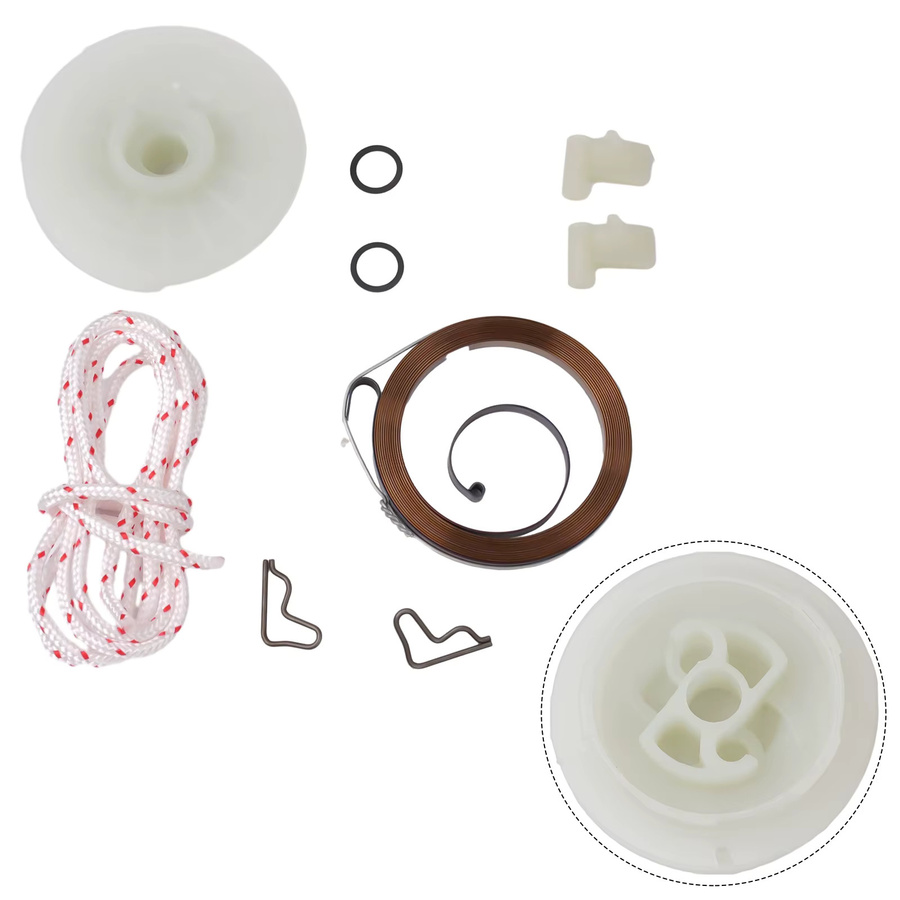 Vibratite Recoil Starter Pulley Kit mit Seil und Sperrklinke für 2-Takt Garten Trimmer FC55 FS55 FS45 FS46 FS38 Ersatzteil Set in Weiß - Bild 2