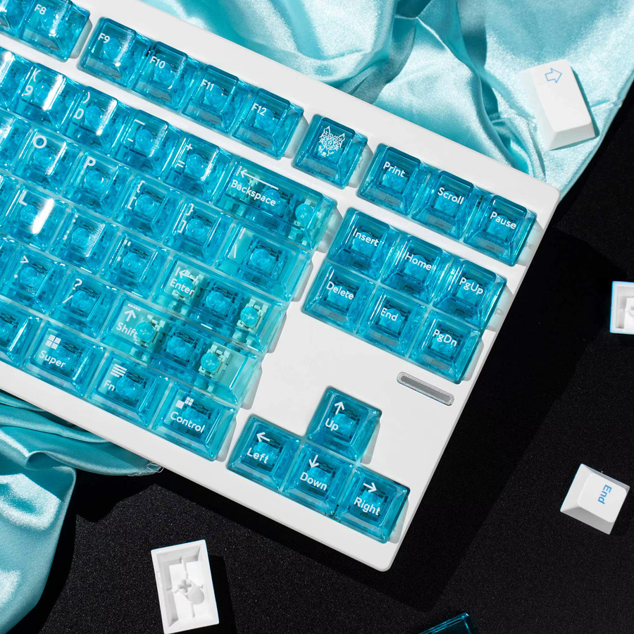 Venit Keys Snow Mountain Blue Keycaps Transparente Cherry Profile PBT PC Keycaps für mechanische Tastaturen - Bild 4