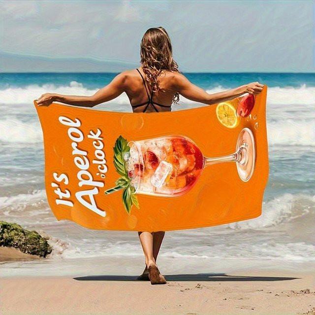 JMG Household Supplies Aperol Spritz Strandtuch aus Polyester, Orange, B/H: 50 x 100 cm - Bild 1