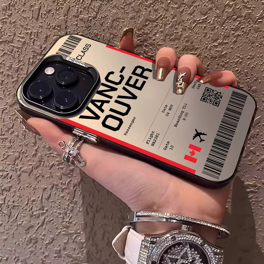 Stoßfeste Aurora Laser Handyhülle im Flugzeug Reise Ticket Design für Apple iPhone 16 15 14 13 12 11 Pro Max Plus, mehrfarbig - Bild 2