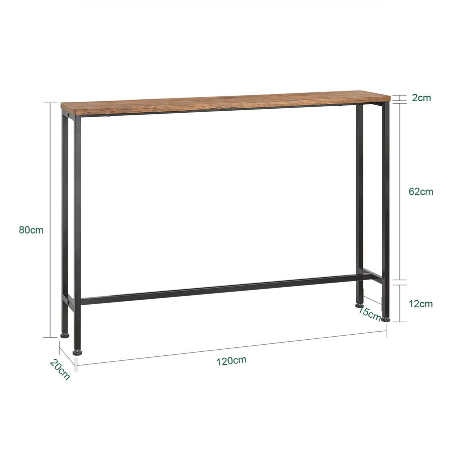 SoBuy FSB19-XL-N Vintage Konsolentisch aus Metall und MDF in Braun, B/T/H: 120 x 80 x 20 cm - Bild 2