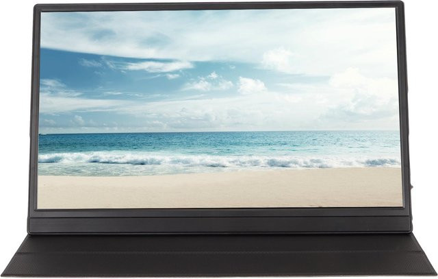 Tragbarer 15,6 Zoll Monitor von DIYelecs in Schwarz mit Full HD IPS HDR und Mini-HD-Multimedia-Schnittstelle - Bild 1