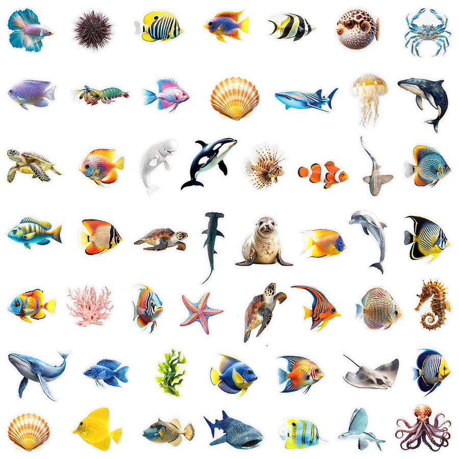 Disney Graffiti-Aufkleber, Meereslebewesen, transparent, multicolour, 10-teiliges Set - Bild 3