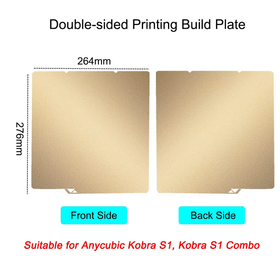 Anycubic Doppelseitige Federstahlbauplatte für Kobra X, S1 und S1 Combo 3D-Drucker mit PEI und PEO Beschichtung - Bild 4