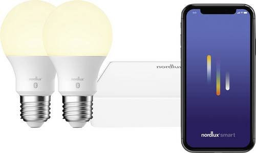 Nordlux LED Glühlampe E27 7W dimmbar, App-gesteuert via Bluetooth, Weiß, Durchmesser: 60 mm, Höhe: 109 mm, 2 Stück - Bild 1