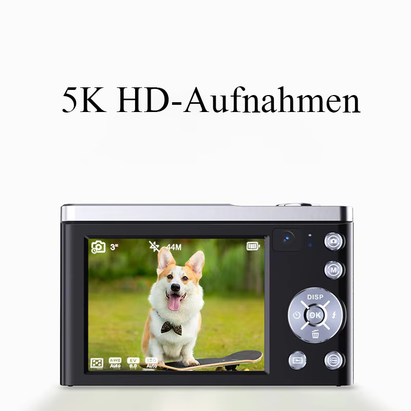 Bytelike 5K HD Digitalkamera mit Dual-Kamera, Anti-Shake und LED-Blitz in Schwarz - Bild 2