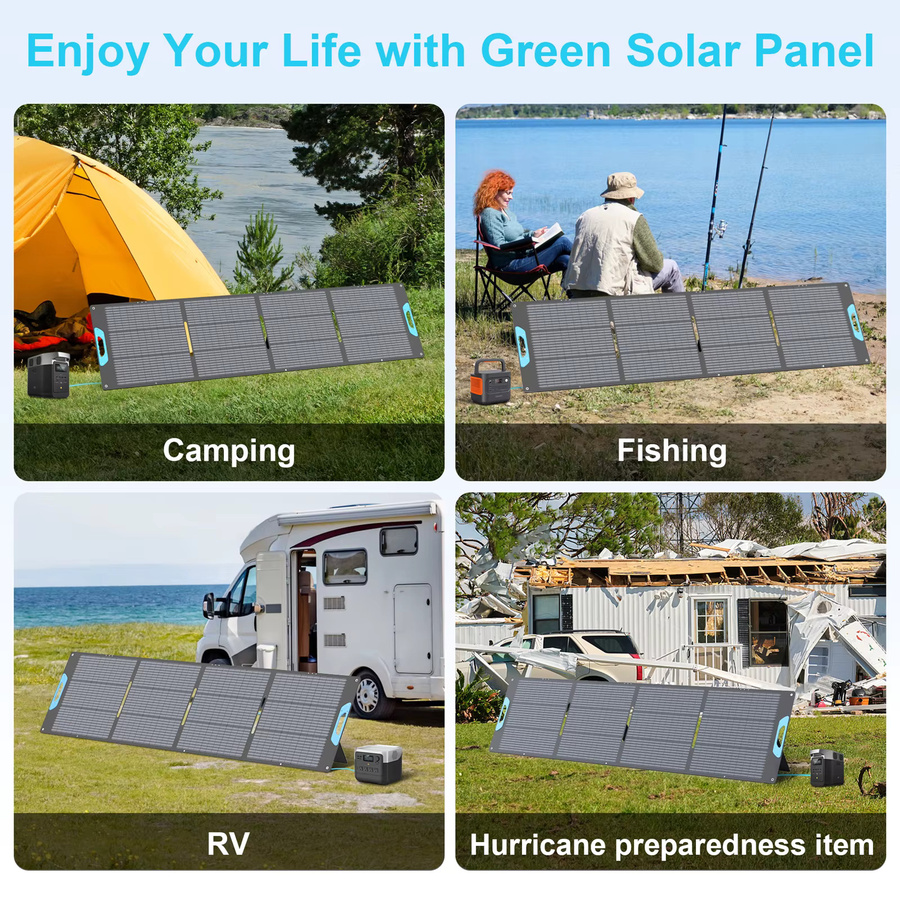 E-POWO 220W Tragbares Solarpanel für Powerstation, Faltbares Solarmodul mit 23,5% Effizienz, ETFE, USB-A und Typ-C Ausgang, IP67 Wasserdicht, Blau - Bild 6