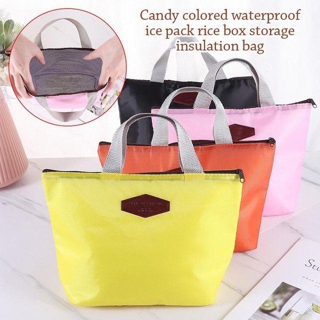 Isolierte Thermo-Lunchtasche in Grau als wasserdichte Kühltasche für Picknick und Reisen, B/H/T: 27,0 x 20,0 cm - Bild 1