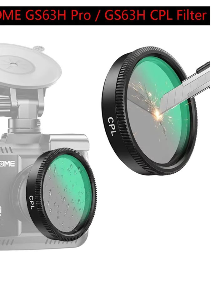 AZDOME GS63H Pro HD CPL Filter in Schwarz für Blendschutz und Staubschutz des HD-Objektivs - Bild 6