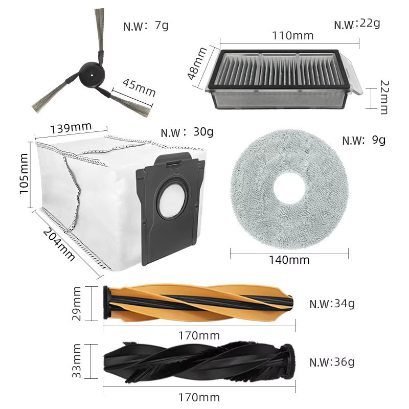 Dreame Zubehör Set kompatibel mit Mova V50 Ultra, P50s Ultra, X50 Ultra, L50 Pro Ultra, L50 Ultra, X50 Master und S40 Enhanced - Bild 2