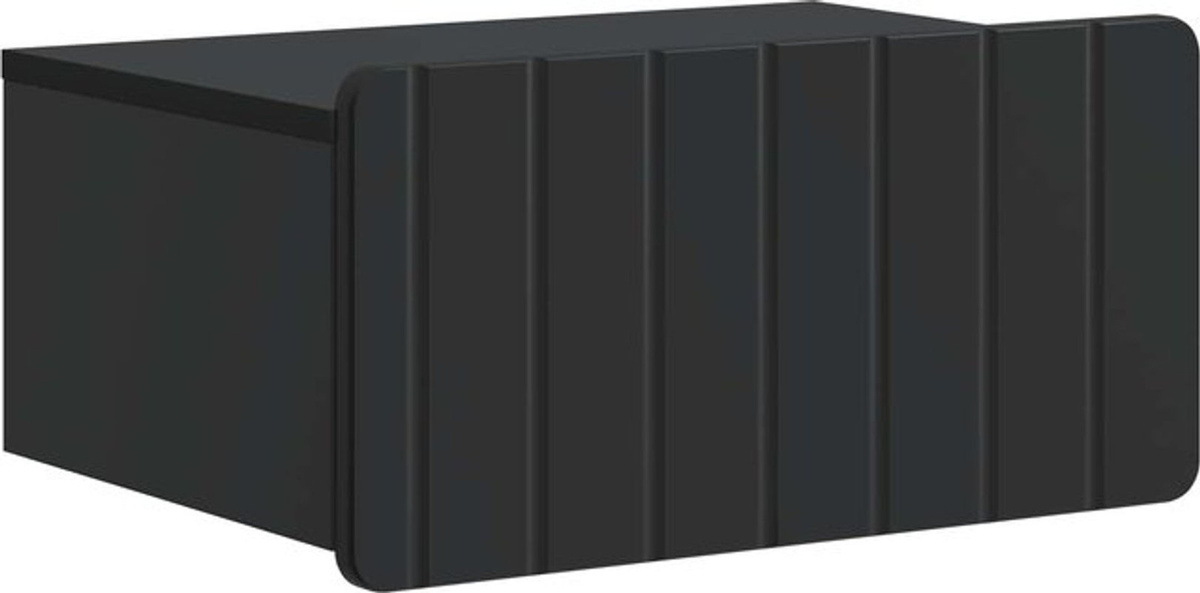 Wandmontierter Nachttisch von vidaXL in Schwarz, modern und minimalistisch, B/T/H: 49 x 34,5 x 24 cm - Bild 1