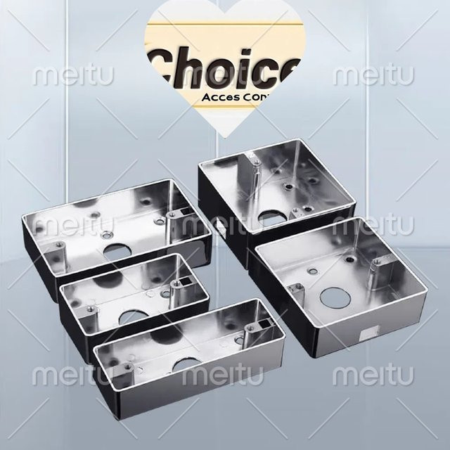 Asia-Teco Wandmontierte Metall-Schalterdose für Zugangskontroll-Tastaturpanels und Buchsen, Farbe: Silber, IP65 Wasserdicht - Bild 1