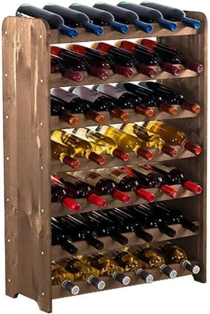 PROREGAL Pinotwine Weinregal aus massivem Kiefernholz, Braun geölt, H x B x T: 87,2 x 63,2 x 26,5 cm, Platz für 42 Flaschen - Bild 1