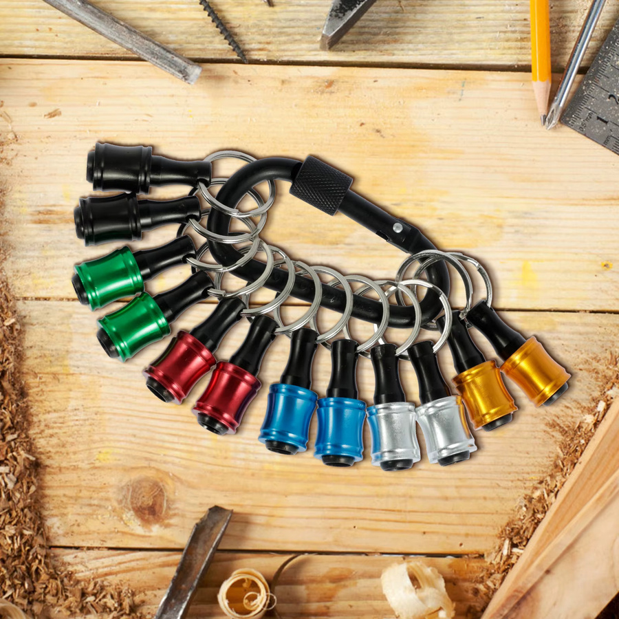 Hands DIY 12er Set Schraubendreher Bit Halter aus Aluminiumlegierung mit 1/4 Zoll Hex Schaft für Schnellwechsel-Bohrer - Bild 6