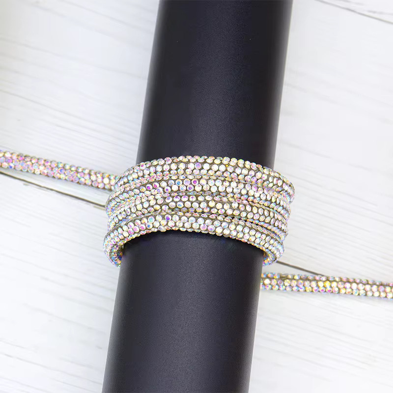 10 Meter Strass-Kordel aus Baumwolle für DIY-Bastelarbeiten und Kleidung, Kristall-Strass-Seil in Silber oder Multicolour - Bild 4