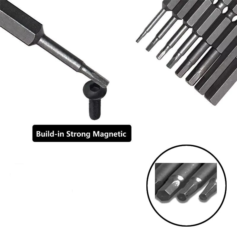 WEEKS 10-in-1 Magnetisches Bit-Set aus S2-Legiertem Stahl mit metrischem Sechskantschlüssel und Schnellspanner für elektrische Bohrmaschinen - Bild 2