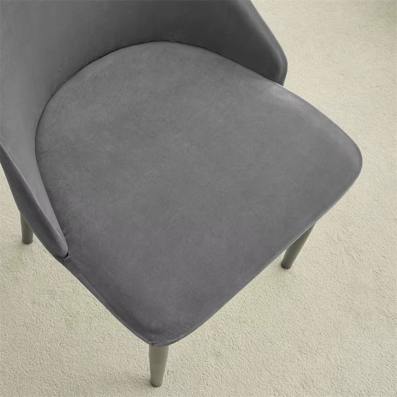 WANERQU Samt Sessel Abdeckungen Elastische Schonbezüge für gebogene Sessel, Grau - Bild 3