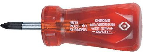 C.K Werkstatt Kreuzschlitz-Schraubendreher PZ 2 in Rot, Klingenlänge: 25 mm, DIN ISO 8764 - Bild 1