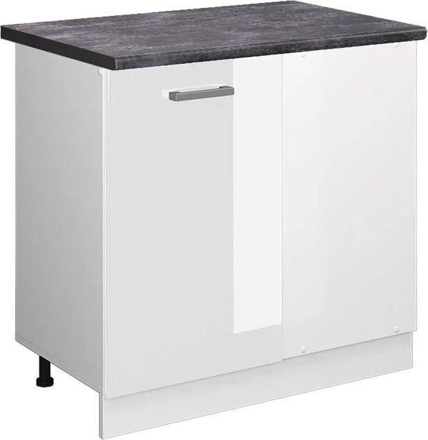 Vicco R-Line Eckunterschrank für die Küche in Weiß Hochglanz und Anthrazit, B/T/H: 86 x 60 x 81,6 cm - Bild 1
