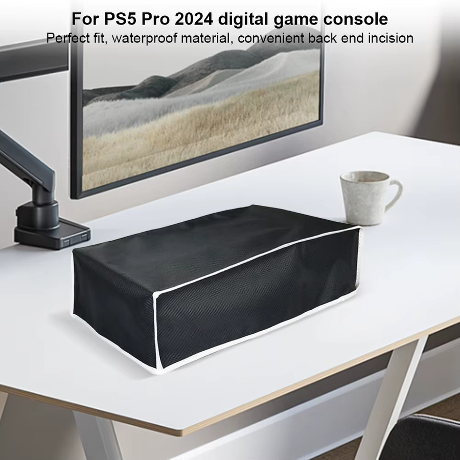 ALLOET Staubschutzhülle für PS5 Pro 2024 Konsole Digital- und Disc-Edition, wasserdicht und kratzfest, Grau/Schwarz - Bild 4