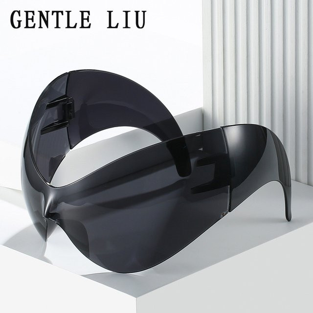 GENTLE LIU Sportsonnenbrille Wrap, Unisex, Schwarz, Kunststoff - Bild 1