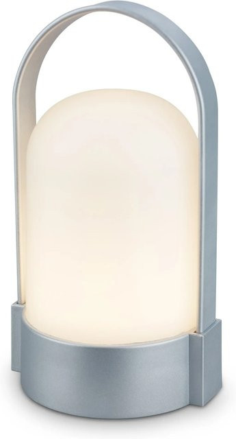 Brilo Akku-LED-Tischleuchte Chrom Matt, dimmbar, warmweiß, Durchmesser: 8,5 cm, Höhe: 15,5 cm - Bild 1