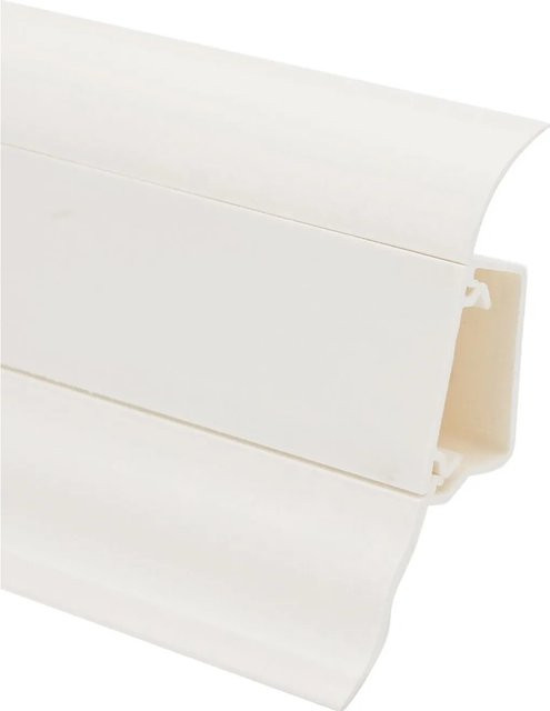 Döllken Profiles Sockelleiste Classic in Weiß mit Kabelkanal aus PVC, H x B: 50 x 25 mm, Länge: 2500 mm - Bild 1