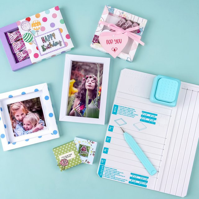 Shadow Box Punch Board für Bastelarbeiten und Pop-up-Papierkarten in den Größen 2, 3, 4 und 5 Zoll zur Gestaltung von Adventskalendern und Geschenkboxen - Bild 1