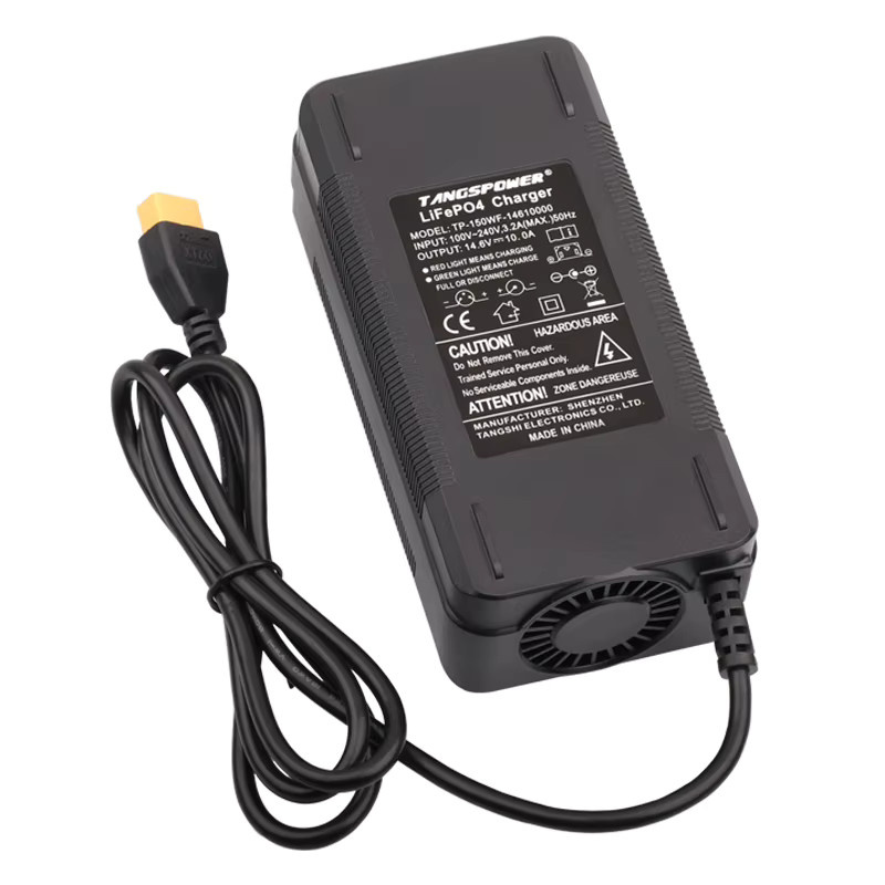 TANGSPOWER LiFePO4 Ladegerät 14,6 V 10A für 4S 12V Lithium-Eisenphosphat Akkus mit XT60 Stecker, Schwarz - Bild 2