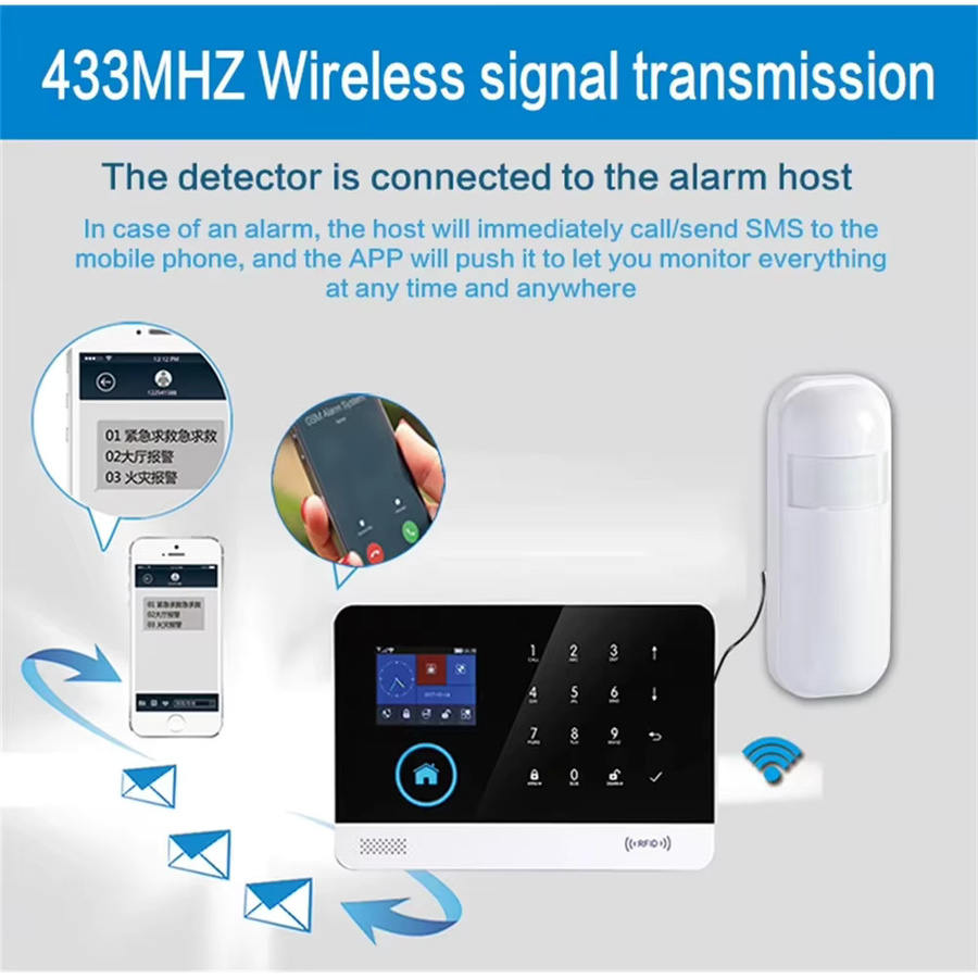 ALARMEST Kabelloser 433 MHz PIR-Infrarot-Bewegungssensor in Weiß für GSM WiFi Home Alarm Systeme - Bild 3