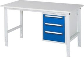 Rau Arbeitstisch Tom KM06 höhenverstellbar, Farbe: grau/weiß, B/T/H: 150 x 80 x 76-108 cm - Bild 1