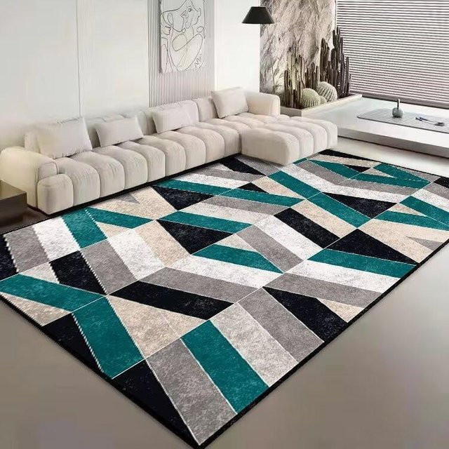 Karpetti Teppich mit nordischem geometrischem Muster, rutschfest und waschbar, Mehrfarbig, B/T: 80 x 120 cm - Bild 1