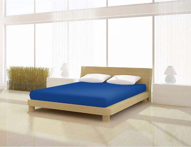 Mr. Sandman Spannbetttuch de luxe aus Elastan in Blau, B/T: 125 x 220 cm - Bild 1