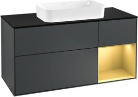 V&B Waschtischunterschrank Finion in Schwarz lackiert, Breite: 120 cm, Tiefe: 50,1 cm, Höhe: 50,1 cm - Bild 1