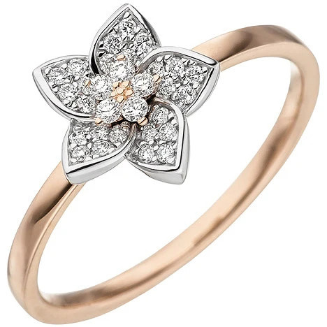 Colfem Ring 585 Rotgold, Weißgold, Bicolor, 30 Diamanten, Damen, Ringgröße 60 - Bild 1