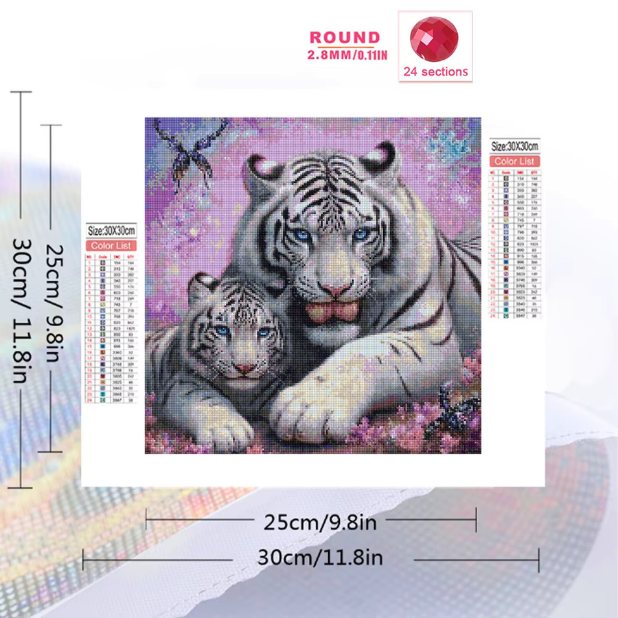 Momoart Diamant-Malerei Tiger DIY Diamant-Mosaik Set mit Acryl-Elementen in Multicolour, B/H: 20 x 20 cm - Bild 2