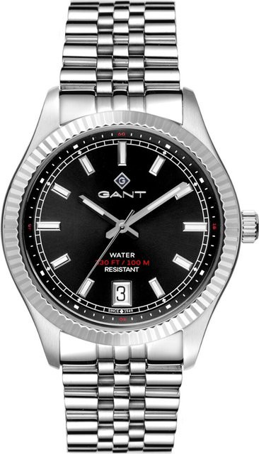 Gant Herrenuhr Sussex, Quarz, Edelstahl, 44 mm, Schwarz, 10 ATM - Bild 1
