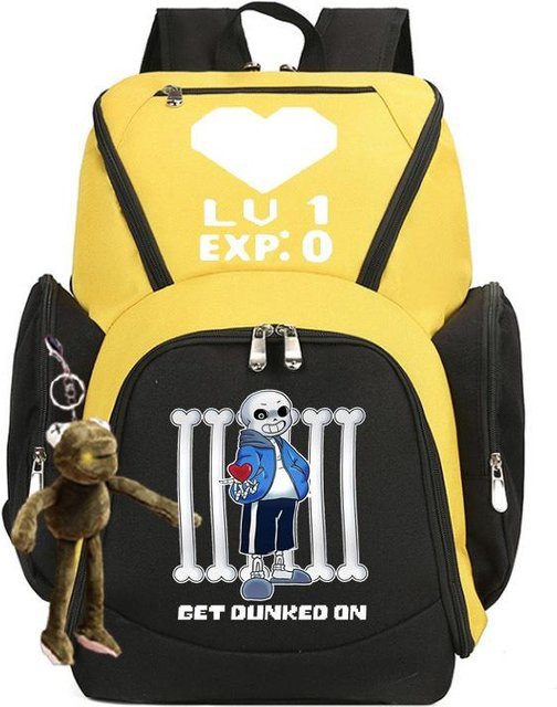 3-teiliges Schulrucksack-Set für Schüler in Gelb aus Oxford-Stoff mit Schultasche und Federmäppchen - Bild 1