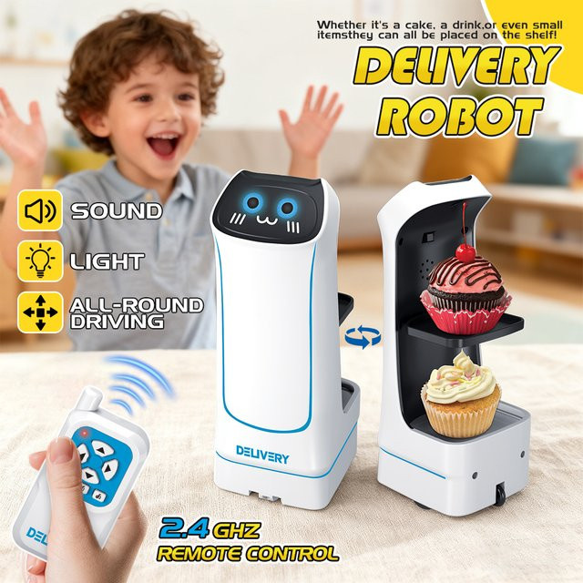 BigShu Food Delivery Roboterspielzeug, mit Licht und Ton, 2,4 G RC - Bild 1