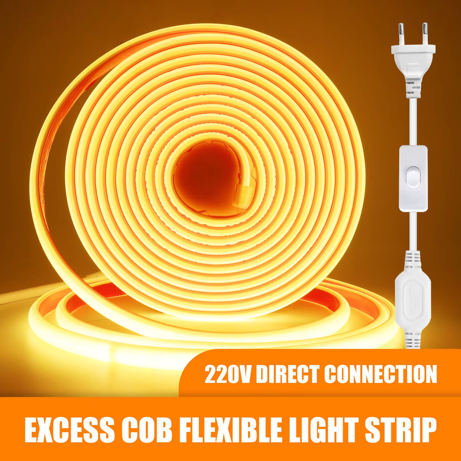 GAHADA COB Neonstreifen LED-Klebeband in Kaltweiß, IP67 Wasserdicht, 230V Diodenbeleuchtung für Küchenschränke - Bild 4