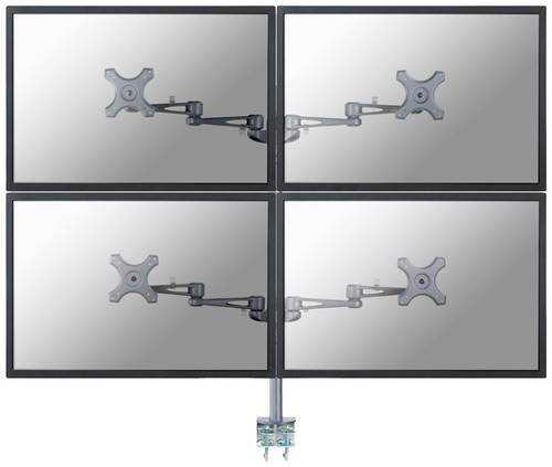 Neomounts FPMA-D935D4 4-fach Monitor-Tischhalterung für 10 bis 27 Zoll in Silber mit 75x75 mm VESA-Halterung - Bild 1