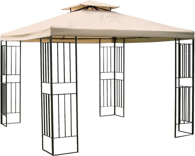 DELUKE ROLAND Gartenpavillon aus Stahl und Polyester in Schwarz, B/T/H: 300 x 300 x 250 cm - Bild 1